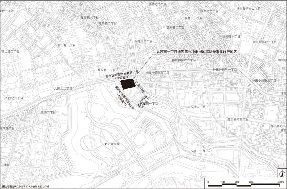 九段南一丁目地区/公式位置図