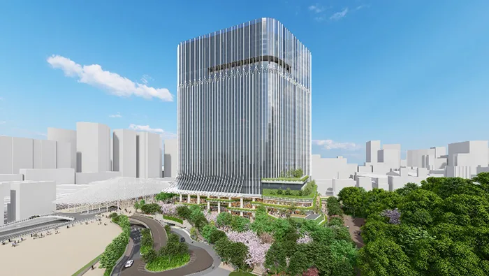 品川駅西口A地区を北西側から見た完成予想図