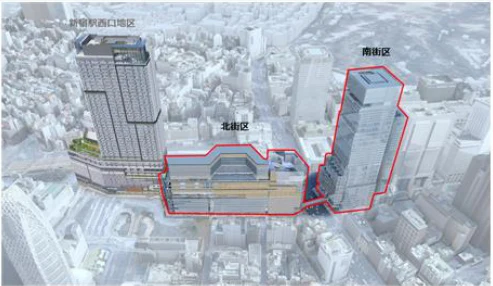 新宿駅西南口地区開発計画の公式計画イメージ