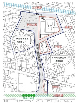 上板橋駅周辺の公式地図:板橋区「上板橋駅南口駅前地区」区域図